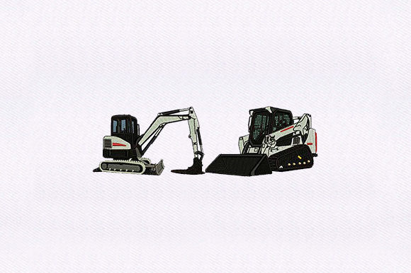 Bulldozer Excavator Embroidery