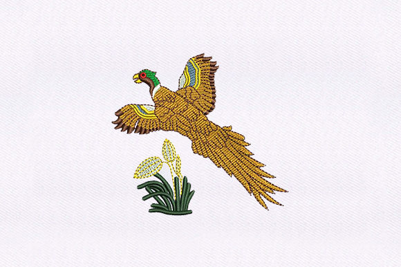 Flying Macaw Parrot Embroidery