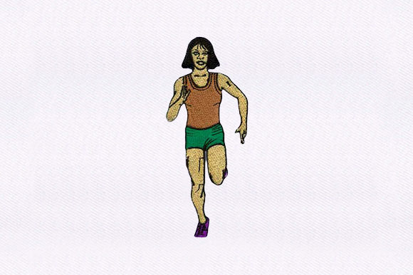 Running Woman Embroidery Design